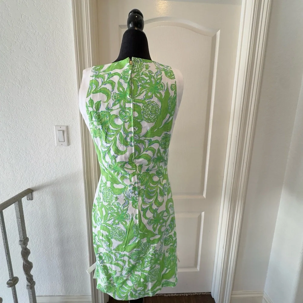 NWT Lilly Pulitzer Sz 6 Beckler Stretch Shift Dress Resort White Daffodil Hill - Picture 7 of 10